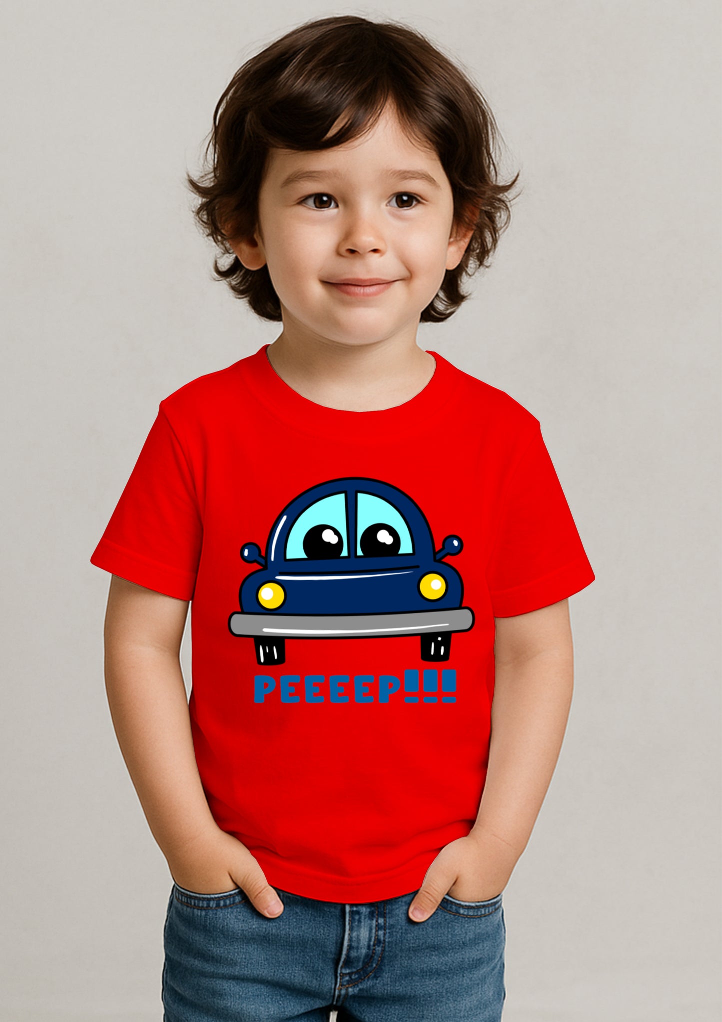 🚗 Cute Car Print T-Shirt for Kids – 100% Cotton | Shop Online at SORA Fashion