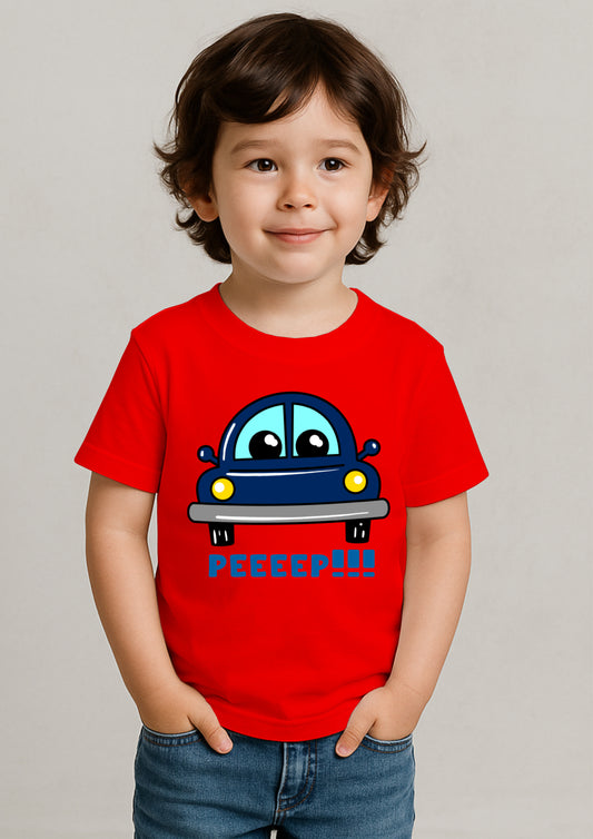 🚗 Cute Car Print T-Shirt for Kids – 100% Cotton | Shop Online at SORA Fashion