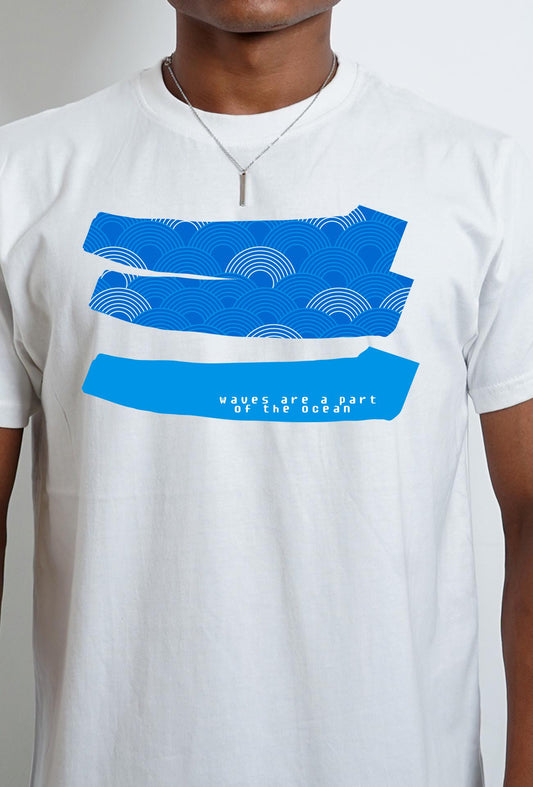 Blue Wave T-Shirt – Ocean-Inspired Cotton Tee with Wave Design | SORA FASHION